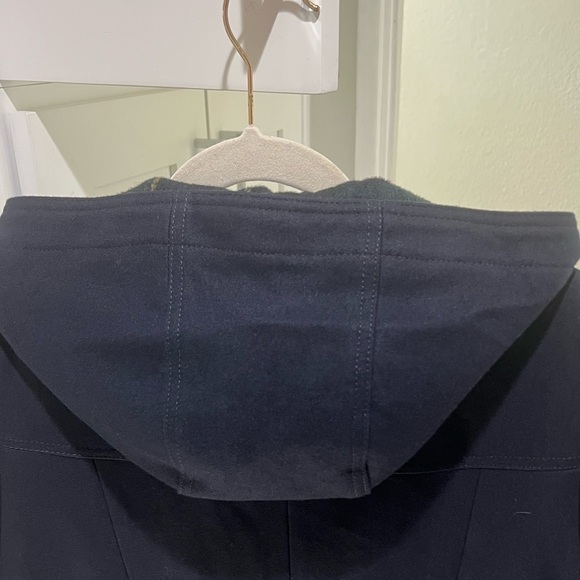 NWOT G H Bass High Quality Navy Blue Hooded Pea Coat/ Duffle Coat - Picture 5 of 12